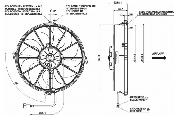 KingClima Condenser Fan for Spal VA51-BP78VLL-69A