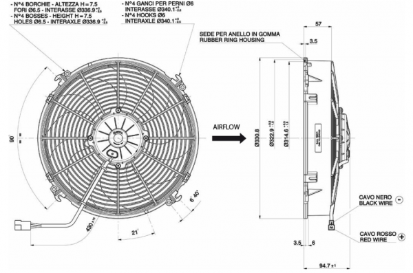 KingClima Condenser Fan for Spal VA34-BP70LL-66A